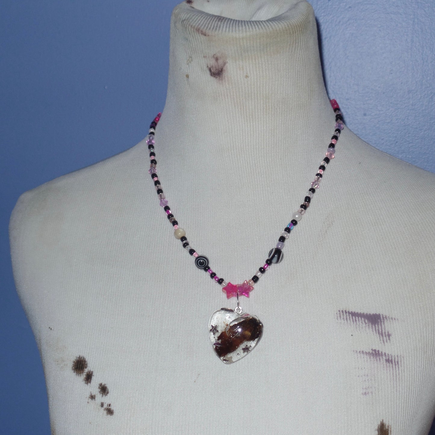 Moth body beaded necklace