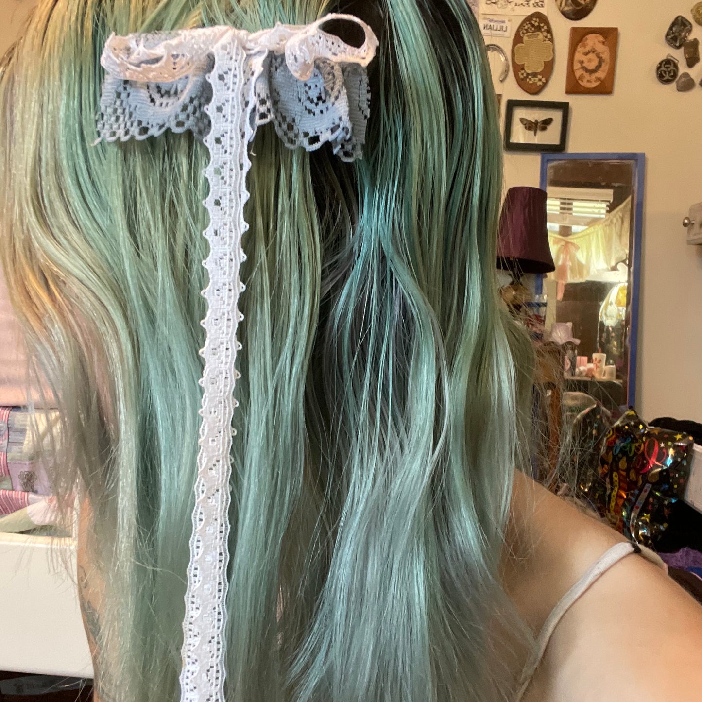 long blue hairclip