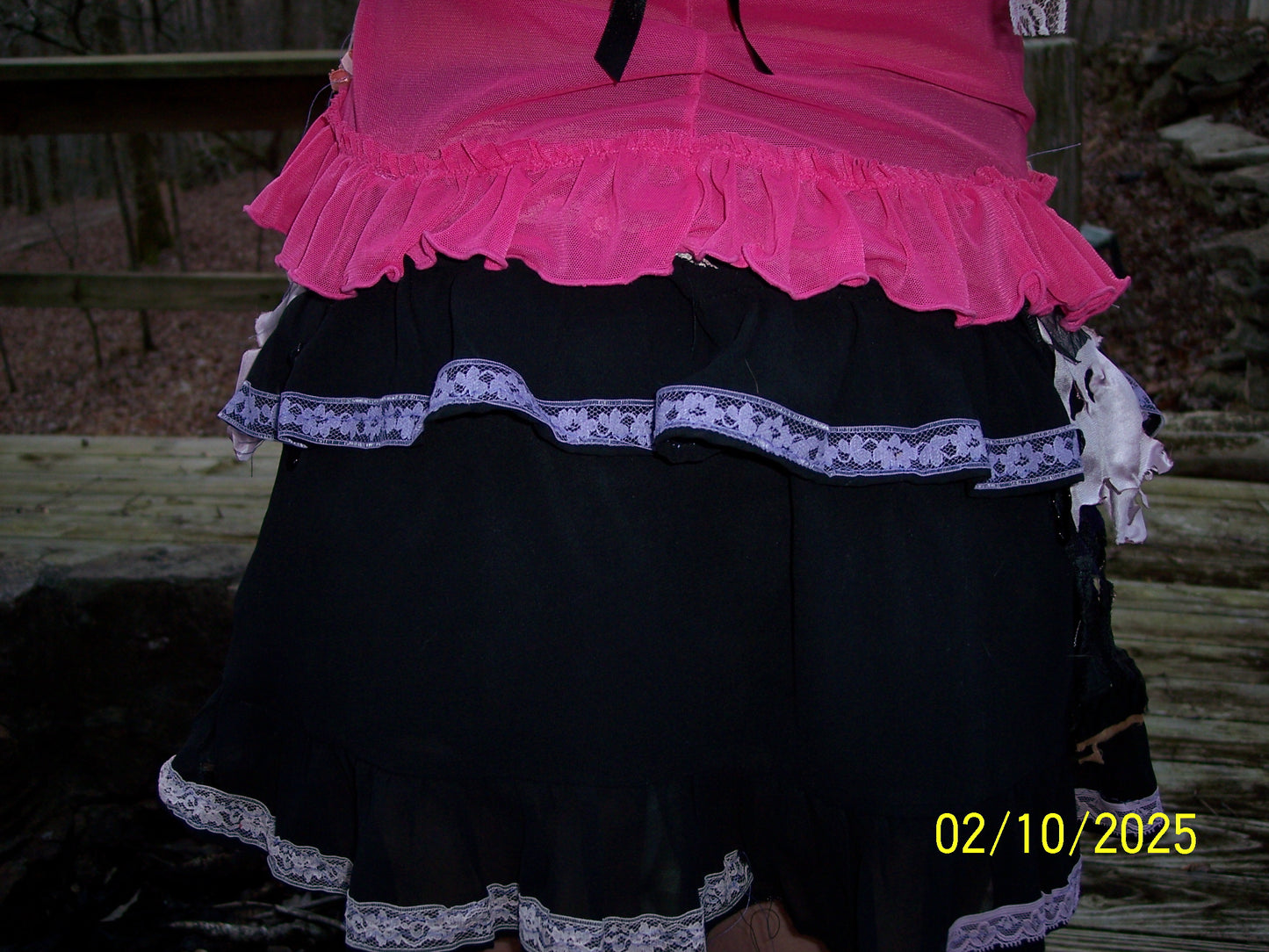 black upcycled skirt size xs/s