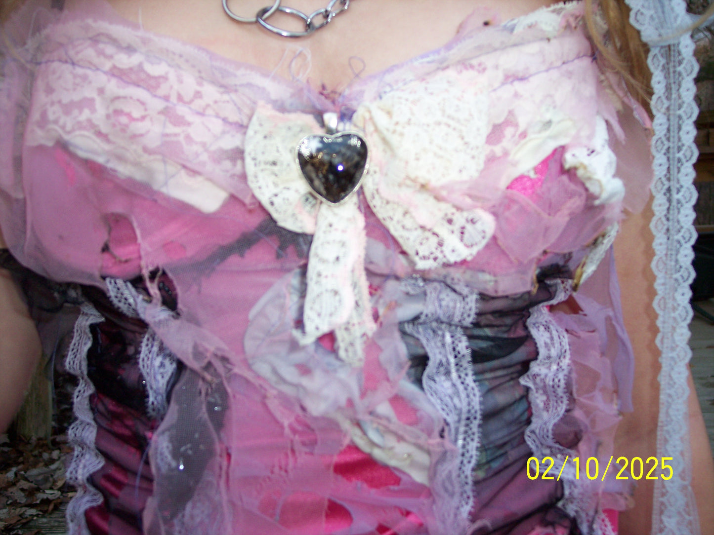 pink up-cycled corset small/med