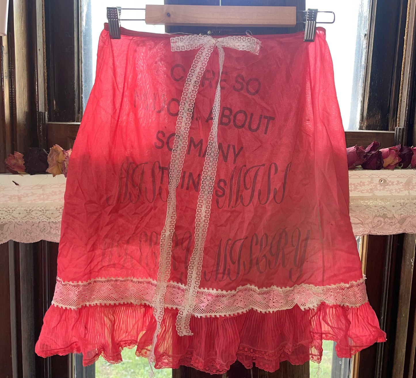 i care red slip skirt S/M