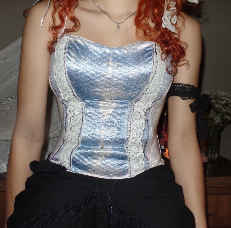 34c skull solar dyed corset top