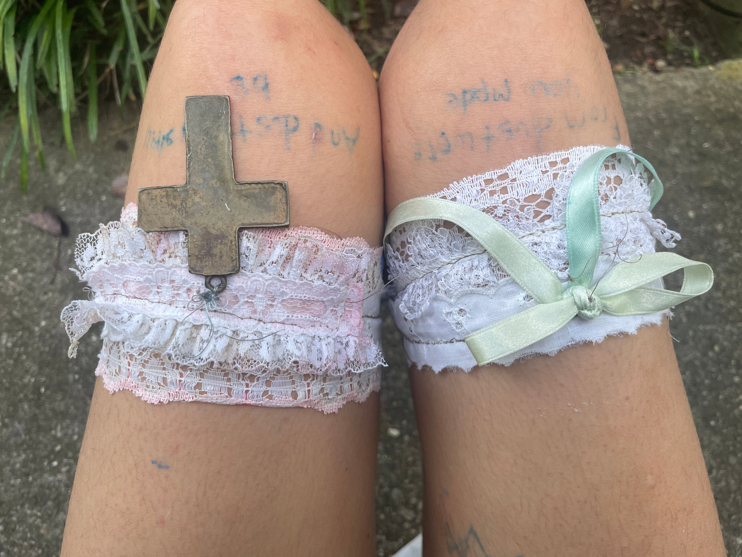 pink cross garter