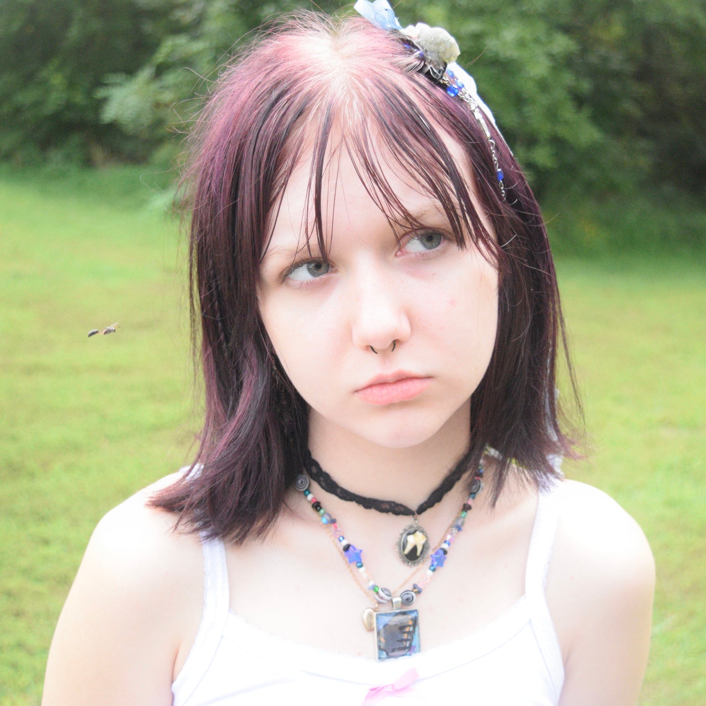 spiral butterfly beaded necklace